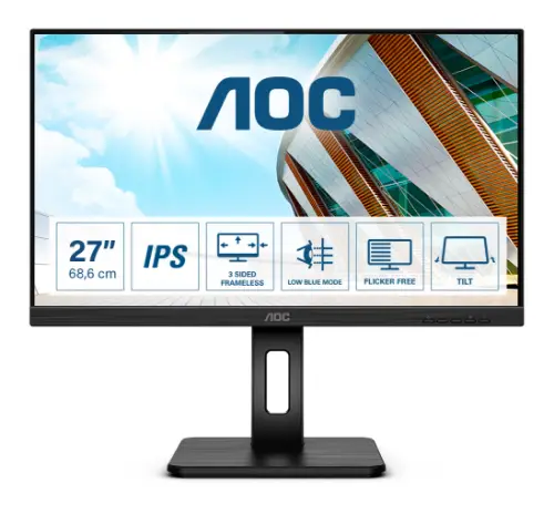 Picture of 68,6cm/27" (1920 x 1080) AOC 27P2Q Full HD 4ms IPS HDMI VGA DVI DP USB 16:9 Black