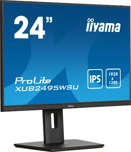 Picture of 61,1cm/24" (1920x1200) Iiyama Prolite XUB2495WSU-B7 16:10 FHD IPS 4ms 75Hz HDMI DP USB Speaker Pivot Black