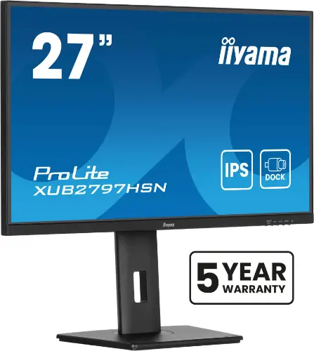 Picture of 68,5cm/27" (1920x1080) iiyama ProLite XUB2797HSN-B2 16:9 FHD IPS 1ms 100Hz HDMI DP USB-C Speaker Pivot Black
