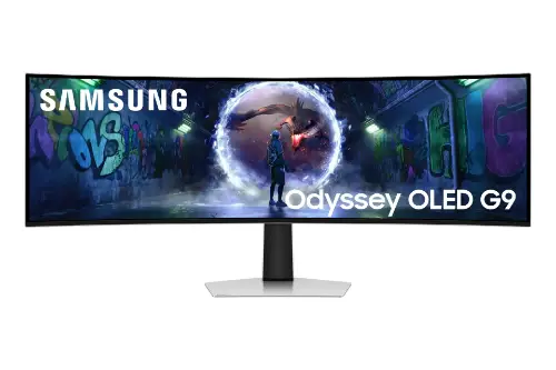Picture of 124,0cm/49" (5120x1440) Samsung Odyssey G9 G93SD S49DG934SU 32:9 OLED 0,03ms 240Hz DisplayPort HDMI Micro-HDMI VESA HDR FreeSync G-Sync Silvr