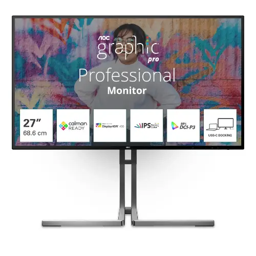 Picture of AOC 68.6cm (27") U27U3CV 16:09 2xHDMI+DP+USB-C Lift bl