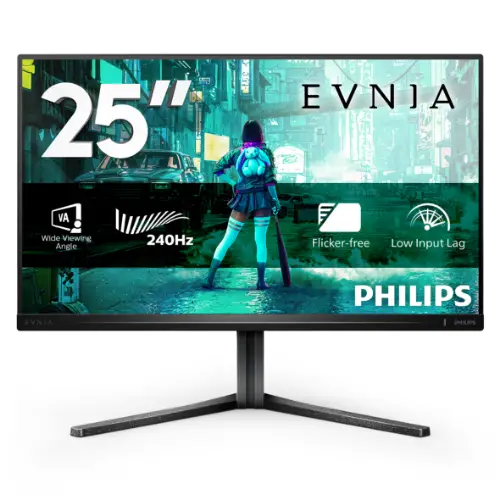Picture of 62,2cm/24,5" (1920x1080) Philips Evnia 25M2N3200W/00 16:9 VA 1ms 240Hz HDMI2.0 DisplayPort1.4 VESA Black/Anthrazit