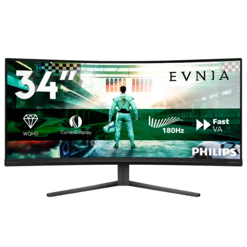 Picture of 86,36 cm/34" (3440×1440) Philips 34M2C3500L/00 21:9 WQHD Fast VA 1 ms 180 Hz 2× HDMI 2.0 DisplayPort 1.4 VESA Black