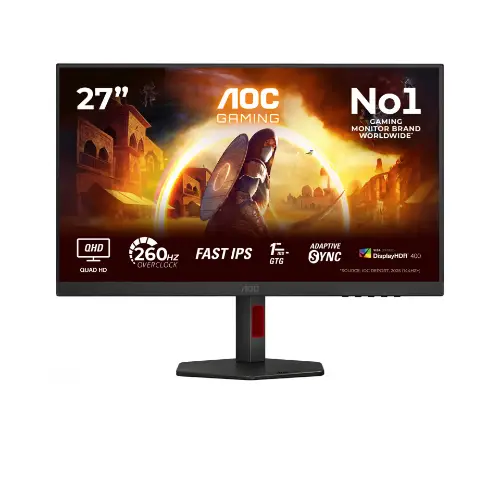 Picture of 68,6 cm/27" (2560×1440) AOC 27G4ZR 16:9 QHD Fast IPS 1 ms 240 Hz HDMI 2.0 DisplayPort VESA Black
