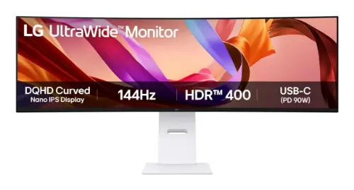 Picture of 124,5 cm/49" (5120×1440) LG 49U950A-W 32:9 Nano IPS 5 ms 144 Hz HDMI ×2 DisplayPort ×1 USB-C (90W) 2×10W-Speakers VESA Black
