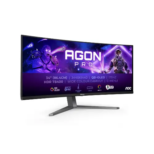 Picture of 86,36cm/34" (3440x1440) AOC AGON PRO AG346UCD OLED HDR400 TrueBlack 0,03ms 175Hz 2xHDMI DP Speaker DarkGrey