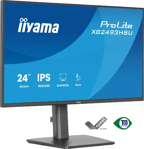 Picture of 60,5cm/23,8" (1920x1080) iiyama ProLite XU2493HSU-B1 16:9 FHD IPS 4ms 60Hz VGA HDMI DisplayPort USB VESA Speaker Black