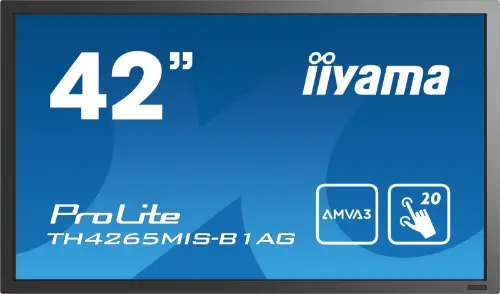 Picture of 106,7cm/42'' (1920x1080) iiyama ProLiteTH4265MIS-B1AG 6,5ms 16:9 VGA HDMI Speaker VESA TOUCHSCREEN FULL HD BLACK