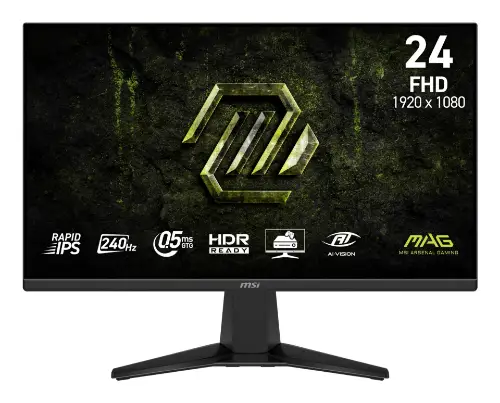 Picture of 60,5cm/23,8" (1920x1080) MSI MAG 245F X24 16:9 FHD Rapid IPS 1ms 240Hz HDMI DisplayPort VESA HDR Black