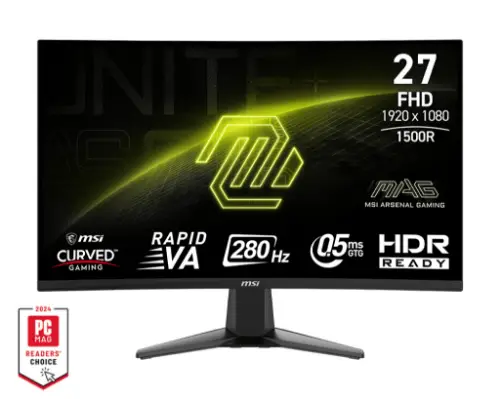 Picture of 68,6 cm (27") 1920 x 1080 Pixel MSI 9S6-3CE01M-014 16:9 Full HD Rapid VA 0,5 ms 280 Hz HDR DisplayPort HDMI VESA