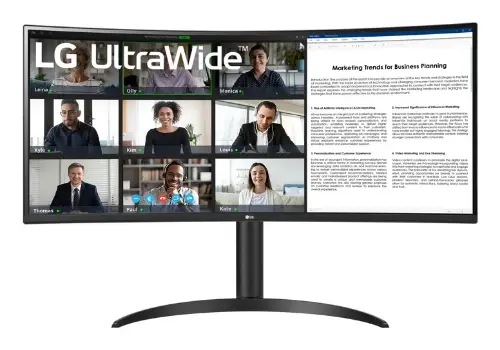 Picture of 86,4cm/34" (3440x1440) LG 34WR55QK-B 21:9 VA 5ms 100Hz HDMI DisplayPort USB-C USB VESA Curved PBP Black