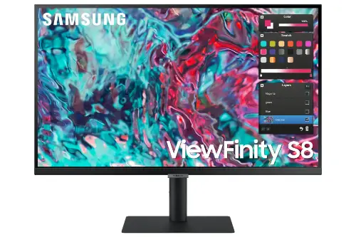 Picture of 68,6cm/27'' (3840x2160) Samsung ViewFinity S8 S27B800TGU 16:9 5ms IPS HDMI 2xThunderbolt4 VESA Pivot 4K Black