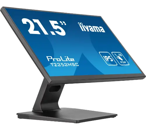 Picture of 54,6cm/21,5" (1920x1080) iiyama T2252MSC-B2 16:9 FHD IPS Touch 5ms HDMI DP USB Speaker Black