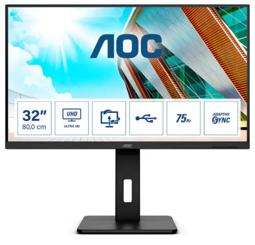 Picture of 80cm/31,5" (3840x2160) AOC P2 U32P2 4K UHD LED 75Hz 4ms USB3.2 2xHDMI DP LS Pivot Black