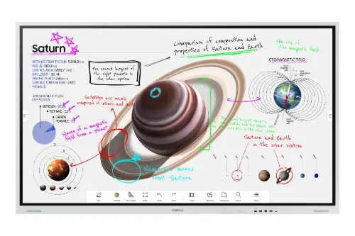 Picture of 216cm/85'' (3840x2160) Samsung Flip Pro WM85B 16:9 LCD HDMI 4K UHD MultiTouch White Gray