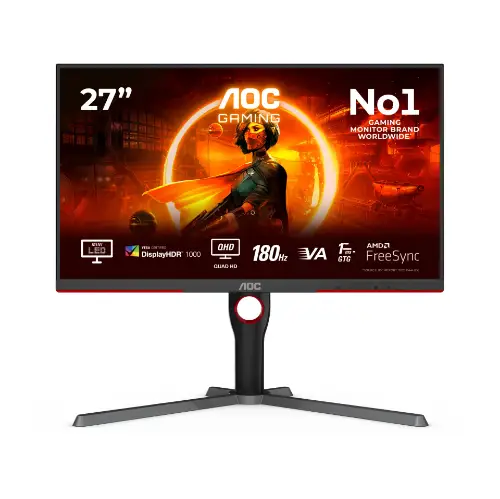 Picture of 68,58cm/27" (2560x1440) AOC Gaming Q27G3XMN/BK 16:9 QHD VA 1ms 180Hz HDR1000 HDMI DP Pivot Black