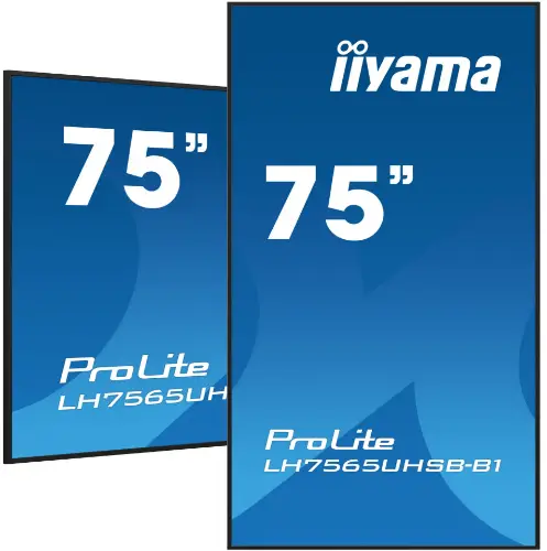 Picture of 190cm/75" (3840x2160) iiyama ProLite LH7565UHSB-B1 16:9 4K UHD IPS Touch 8ms 60Hz 24/7 2xHDMI DP LAN WIFI Speaker Black