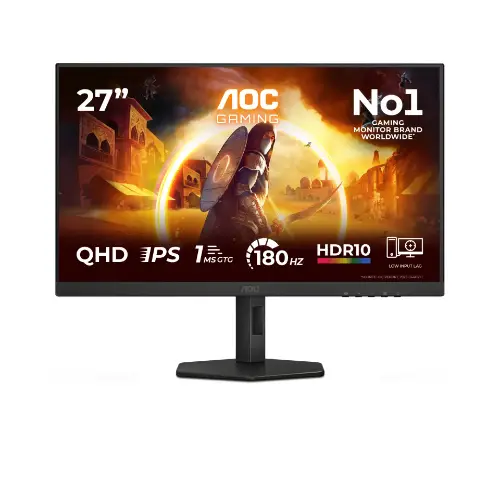 Picture of 68,6cm/27" (2560x1440) AOC G4 Q27G4XF 16:9 QHD FastIPS 0,5ms 180Hz HDR10 HDMI DP Pivot Gaming Black