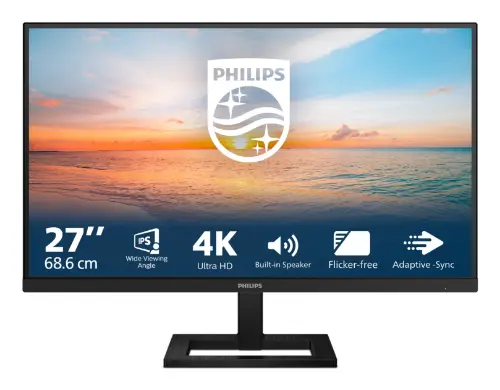 Picture of 68,6cm/27" (3840x2160) Philips 27E1N1800AE 16:9 IPS 4ms 60Hz HDMI DisplayPort VESA Speaker Black