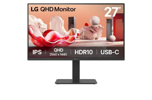 Picture of 68,6cm/27" (2560x1440) LG 27BA65QB-B 16:9 IPS 5ms 100Hz HDMI DisplayPort USB-C USB VESA Speaker Black