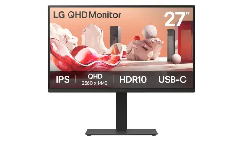 Picture of 68,6cm/27" (2560×1440) LG 27BA75QB-B 16:9 IPS 5ms 100Hz USB-C DP HDMI RJ45 KVM Daisy-Chain Black