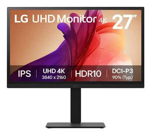 Picture of 68,4cm/27" (3840x2160) LG 27BA45U-B 16:9 4K UHD IPS 5ms 60Hz HDR10 2xHDMI DP Pivot Black