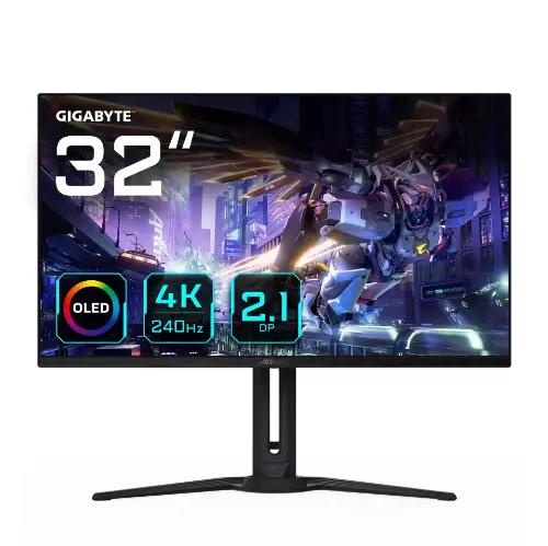 Picture of GIGABYTE AORUS FO32U2P 80,01cm 31,5Zoll OLED 3840x2160 UHD 240Hz 250cd/m2 2xHDMI 2.1 1xDP 2.1 1xDP 1x4