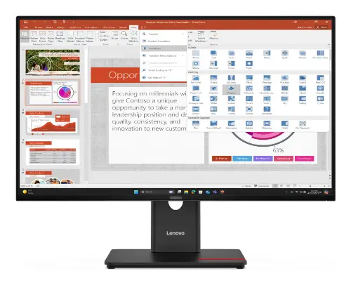 Picture of 68,6cm/27" (1920x1080) Lenovo ThinkVision T27-40 16:9 IPS 4ms 120Hz HDMI DisplayPort VGA USB-C USB-Hub VESA Black
