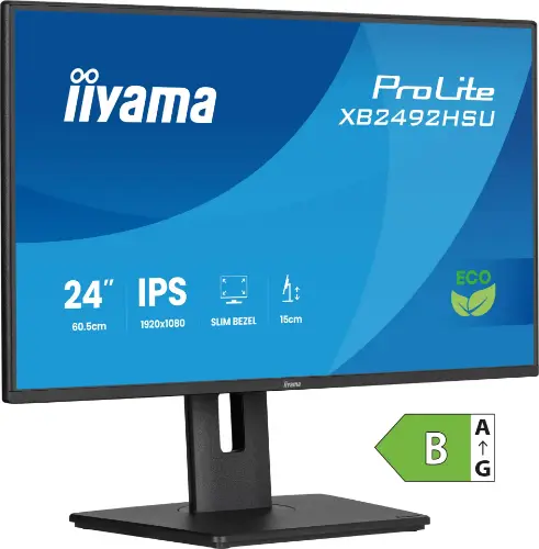 Picture of 60,5cm/23,8" (1920x1080) iiyama ProLite XB2492HSU-B1 16:9 FHD IPS 3ms 120Hz HDMI DisplayPort USB VESA Speaker Black