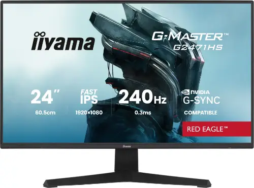 Picture of 60,5 cm/23,8? (1920×1080) iiyama G-Master G2471HS-B1 16:9 FHD Fast IPS 0,3 ms (MPRT) 240 Hz HDMI 2.0 ×2 DisplayPort 1.2 VESA Black