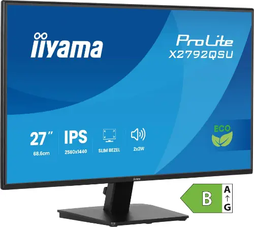 Picture of 68,6cm/27" (2560x1440) iiyama ProLite X2792QSU-B1 16:9 IPS 3ms 100Hz HDMI DisplayPort USB VESA Speaker Black