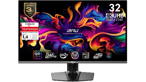 Picture of MSI MPG 321URXDE QD-OLED (80 cm (31.5 Zoll), schwarz, UltraHD/4K, QD-OLED, Adaptive-Sync, USB-C, 240Hz Panel)