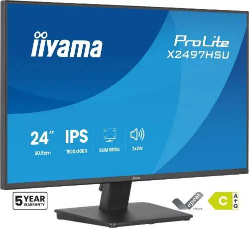 Picture of 60,5cm/23,8" (1920x1080) iiyama ProLite X2497HSU-B1 16:9 IPS 4ms 120Hz HDMI DisplayPort USB VESA Speaker Black