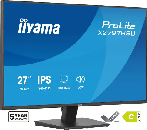 Picture of 68,6cm/27" (1920x1080) iiyama ProLite X2797HSU-B1 16:9 IPS 4ms 120Hz HDMI DisplayPort USB VESA Speaker Black
