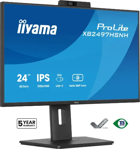 Picture of 60,5cm/23.8" (1920x1080) iiyama ProLite XB2497HSNH-B1 16:9 FHD IPS 1ms 100Hz HDMI DisplayPort USB-C VESA Speaker Black