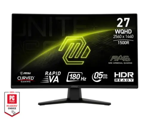 Picture of 27"(68.6cm)TFT MSI MAG 274CQFDE GAMING Curve 180Hz retail