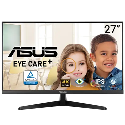 Picture of ASUS VY27UQ Eye Care Monitor 68,58cm 27Zoll IPS WLED UHD 16:9 60Hz 350cd/m2 5ms 2xHDMI DP 2x2W Black