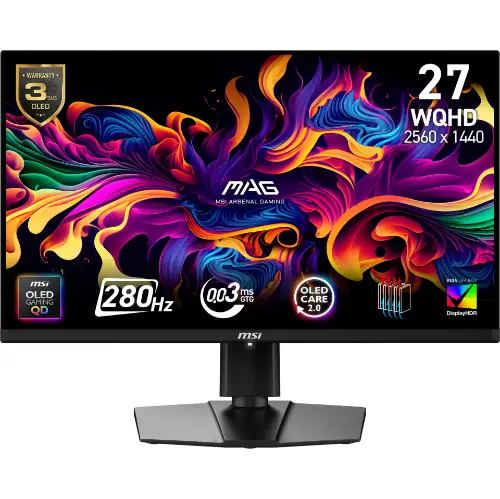 Picture of 67,3cm/26,5" (2560x1440) MSI MAG 271QPDE QD-OLED X28 16:9 WQHD QD-OLED 0,03ms 280Hz HDMI USB-C