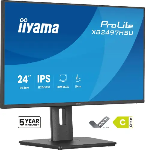 Picture of 60,5cm/23,8" (1920x1080) iiyama ProLite XB2497HSU-B1 16:9 IPS 4ms 120Hz HDMI DisplayPort USB VESA Speaker Black