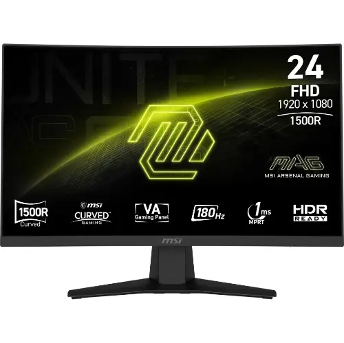 Picture of 59,9 cm (23.6") 1920 x 1080 Pixel MSI 9S6-3BB31H-027 16:9 Full HD VA 1 180 Hz DisplayPort HDMI VESA