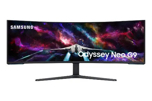 Picture of 144cm/57" (7680x2160) Samsung Odyssey Neo G9 S57CG952NU 32:9 Dual UHD HDR1000 Curved 1ms 240Hz HDMI DP USB Black/White
