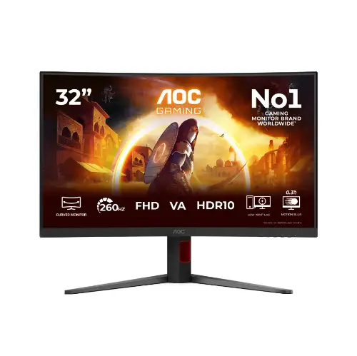 Picture of 80 cm (31.5") 1920 x 1080 Pixel AOC C32G4Z 16:9 Full HD VA 4 ms 260 Hz HDR DisplayPort HDMI Height VESA Speaker