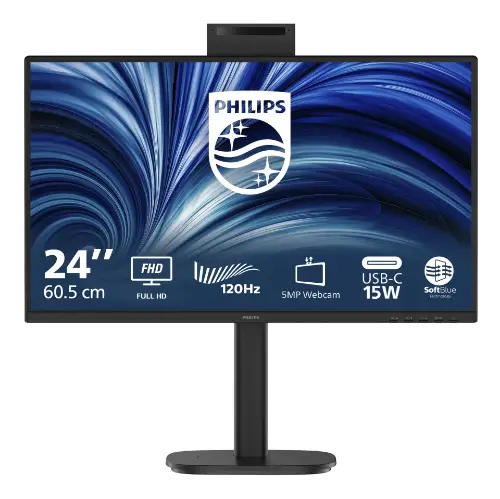 Picture of 60,5 cm (23.8") 1920 x 1080 Pixel Philips 24B2N3200JH/00 16:9 Full HD IPS 4 ms 120 Hz DisplayPort HDMI USB-Hub Pivot Height VESA Speaker