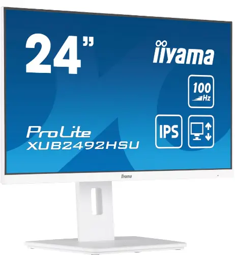 Picture of 61cm/24" (1920x1080) iiyama ProLite XUB2492HSU-W6 16:9 FHD IPS 100Hz 0,4ms HDMI DP Pivot Speaker White