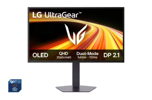 Picture of 68,6 cm (27") 2560 x 1440 Pixel LG 27GX790B-B.AEU 16:9 Quad HD WOLED 0,03 ms 540 Hz HDR DisplayPort HDMI USB-Hub Pivot Height VESA