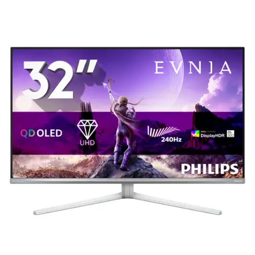 Picture of 80 cm (31.5") 3840 x 2160 Pixel Philips 32M2N8900P/00 16:9 4K Ultra HD OLED 0,03 ms 240 Hz HDR DisplayPort HDMI USB-Hub Pivot Height VESA Speaker