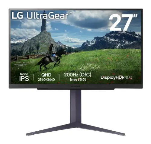 Picture of 68,6cm/27" (2560x1440) LG UltraGear 27GS85Q-B 16:9 QHD NanoIPS 1ms 200Hz USB HDMI DP Gaming Black