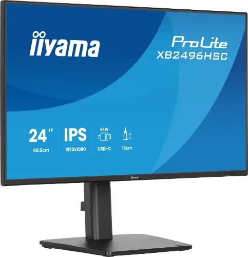 Picture of 60,5cm/24" (1920x1080) iiyama ProLite XB2496HSC-B1 16:9 IPS 3ms 144Hz HDMI USB-C USB VESA Speaker Black