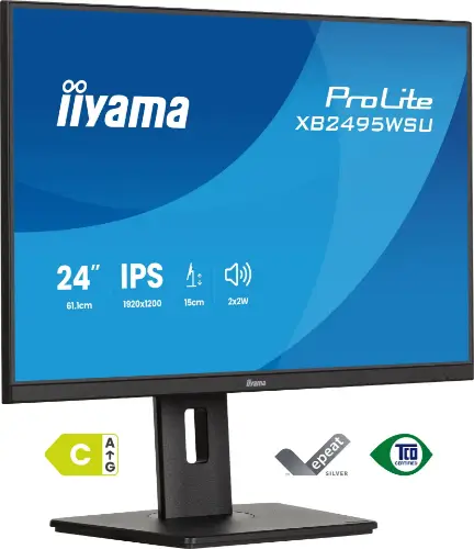 Picture of 61,1cm/24,1" (1920x1200) iiyama ProLite XB2495WSU-B1 16:10 IPS 4ms 100Hz HDMI DisplayPort USB VESA Speaker Black