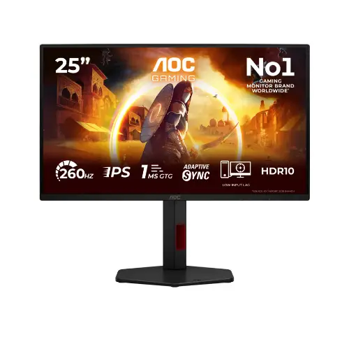 Picture of 62,2 cm (24.5") 1920 x 1080 Pixel AOC 25G4ZR 16:9 Full HD Fast IPS 1 ms 260 Hz HDR DisplayPort HDMI Pivot Height VESA